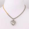 Ozel Bold Layered Combi Heart Pendant Necklace PB115N