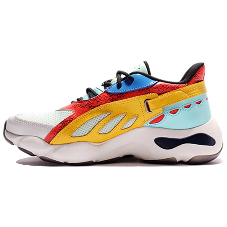 New LiNing Butterfly Anti Slip Wear Resistant Low Top Chunky Sneakers Men's Red Yellow AGLN069-16