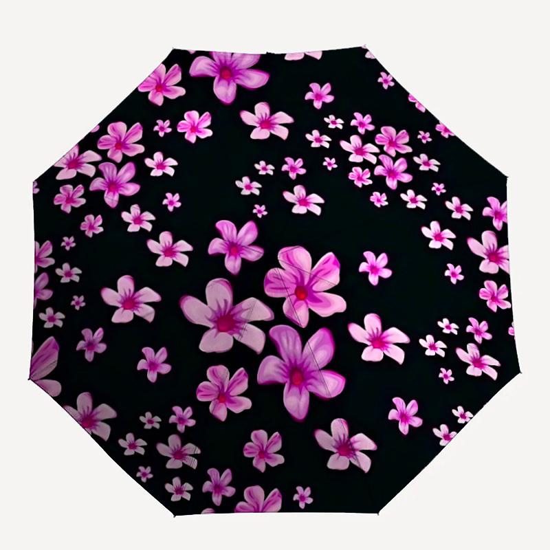1pc Floral Pattern Automatic Open/Close Umbrella - Compact Travel Umbrella, Gift for Birthday, yy251208136