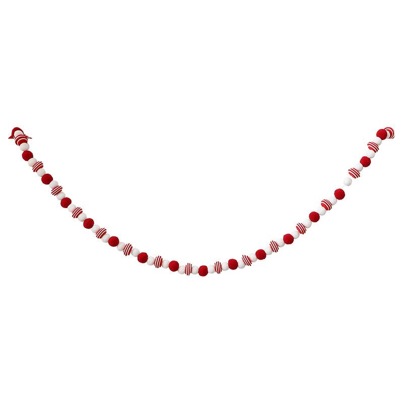 Rot & Weiß Filzkugel Girlande: DIY Weihnachtsbaum- & Fensterdekoration.