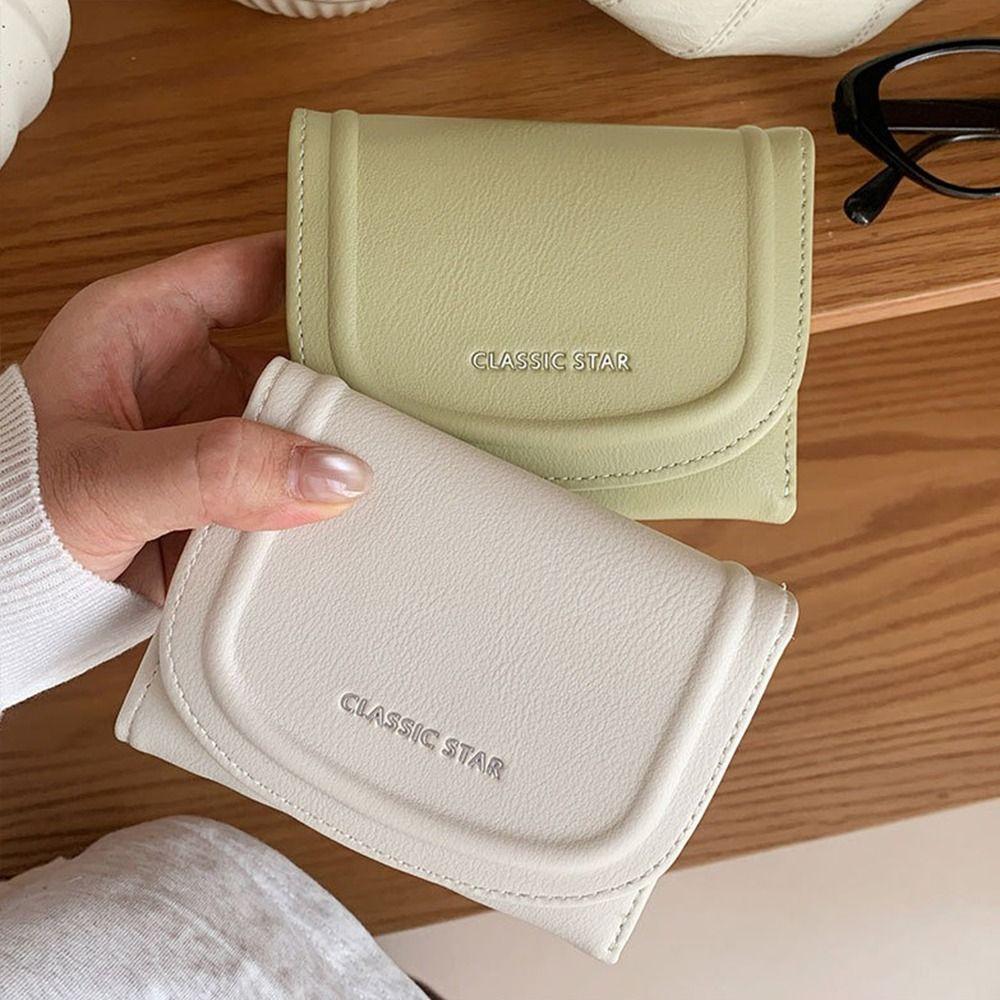 

Fold Short Wallet Solid Color Student Purse New Women s Wallet Gift рожевий