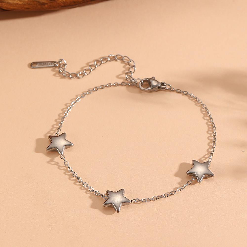 European Trendy Stainless Steel Star Tassel Pendant Set