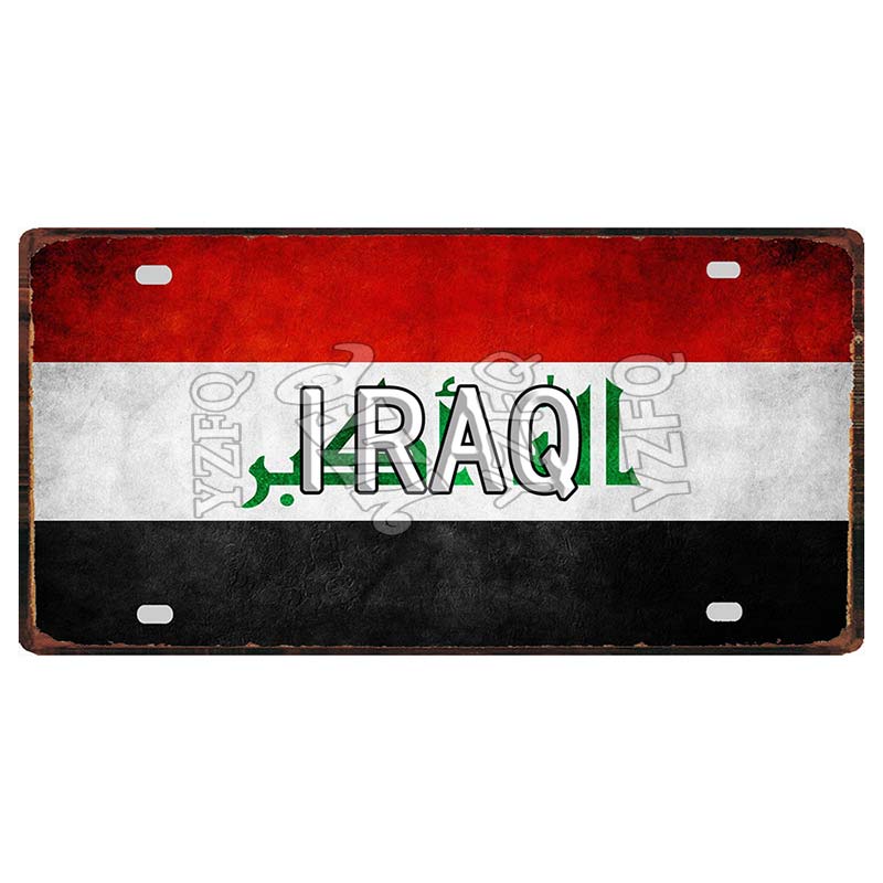 [YZFQ ]30X15CM Nationalflagge Marokko Norwegen Zypern Metallblechschild Stadt Reise Souvenir Wand Kneipe Geschäft Heimhandwerk Dekor DC-1345B