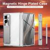 For Samsung Z Fold 8 Ultra / 7 6 5 4 3 Transparent Plating PC Hinge Protection Full Body Stand Pen Slot Case with Tempered Glass