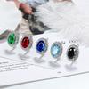 925 Sterling Silver Multi-color Round Crystal Zircon Earrings Anniversary Birthday Wedding Party Gift
