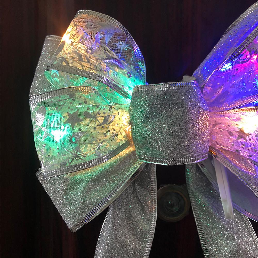 Christmas Led Eyecatching Bow Decoration With Stylish Silver And Options Gold