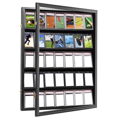 Large Baseball Card Display Case for Graded Sports Cards, Protects and Displays Framed Wall Cards, Practical Card Organizer