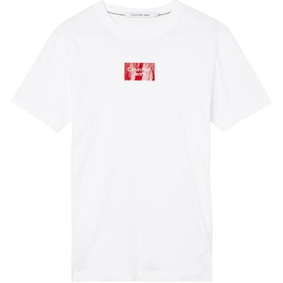 Crew Neck Letter Cotton Short Sleeve T-Shirt Men Tops Bright-White J30J322510YAF