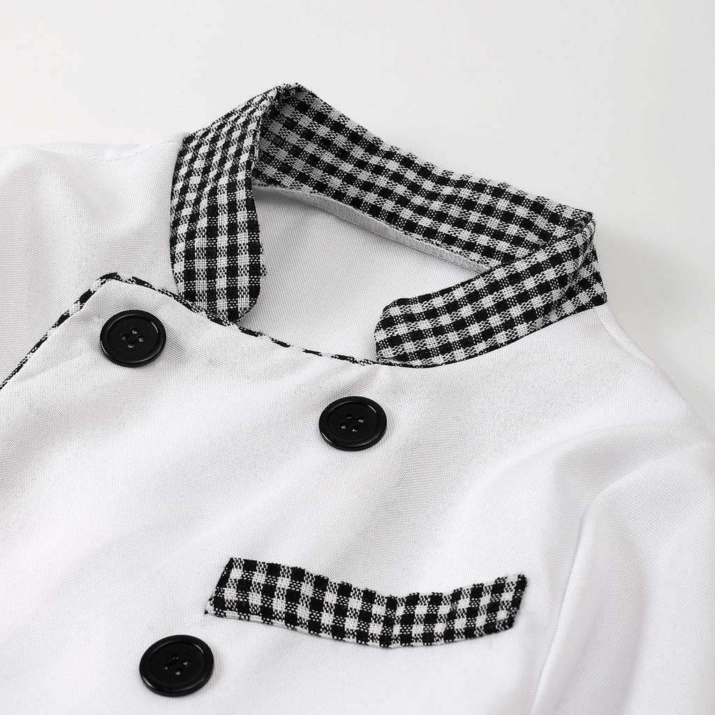 Costume da Chef per Bambini Ragazzi Abbigliamento da Cucina e Pasticceria per Bambine Set Costume da Chef per Bambini Halloween Uniforme da Cuoco Festa di Carnevale Travestimento