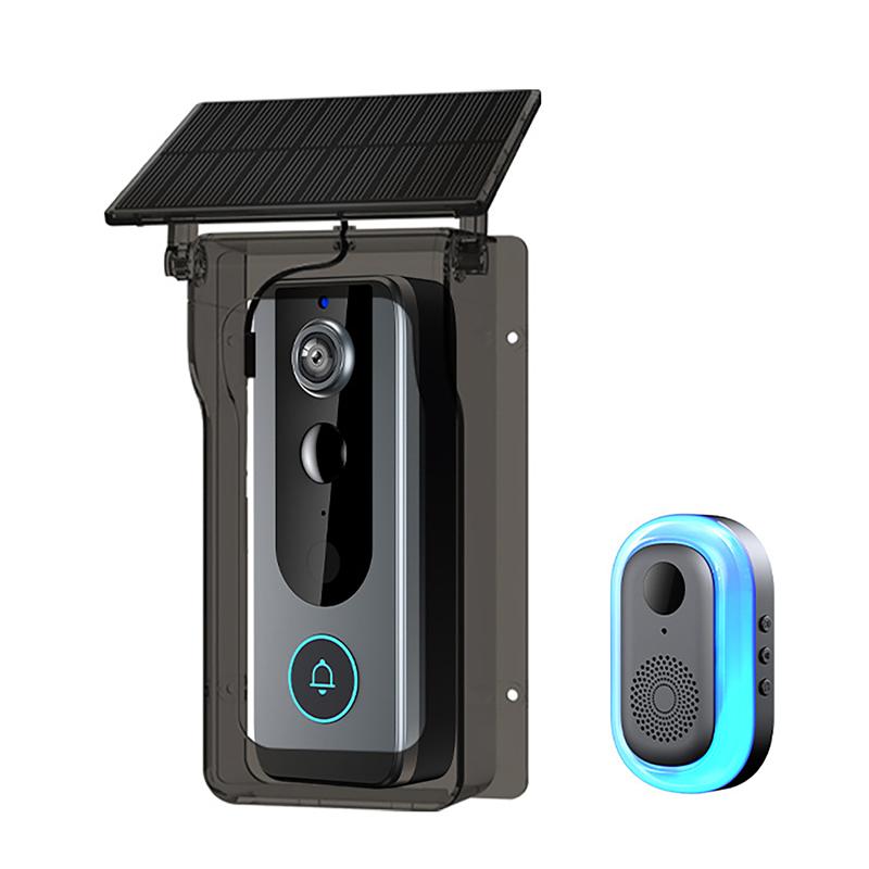 IP65 Водонепроникний вуличний бездротовий дверний дзвінок із сонячним захистом від дощу, камера Tuya Eye, цифровий оглядовий глазок, відеодомофон для розумного будинку