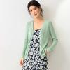 Women's Fine Knit Mulberry Silk Blend V-Neck Cardigan