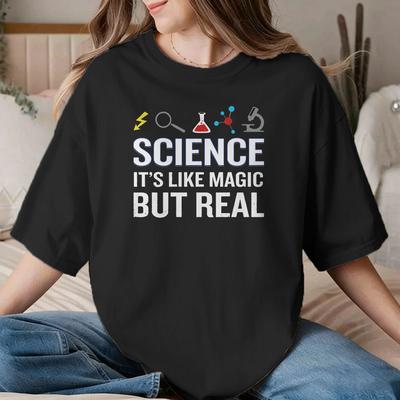 Unisex Unisex Tshirts Science Its Like Magic But Real Funny Quote Nerd Vintage 100 Cotton Tee Shirt T Shirt Clothes Plus Size