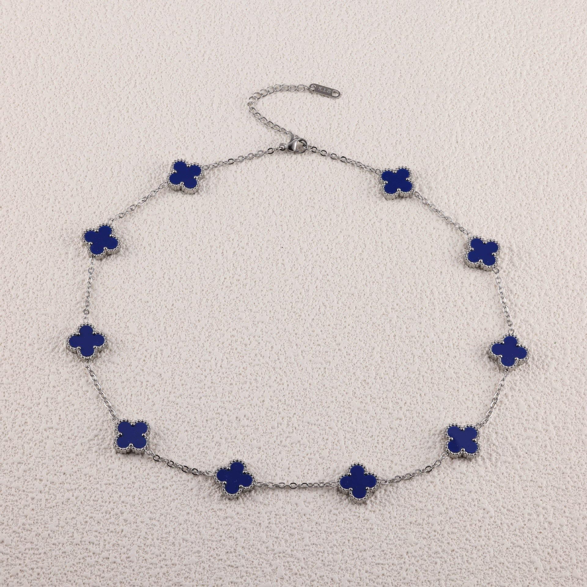 

13 мм четырехлистный клевер десять цветов ожерелье женская цепочка воротник кость мода без потери цвета премиум-ощущение ожерелье