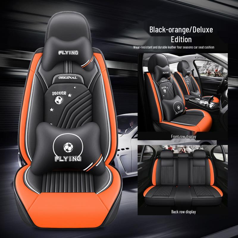Leather Car Seat Cushion - All-Season Full Surround Cover for Sedans
