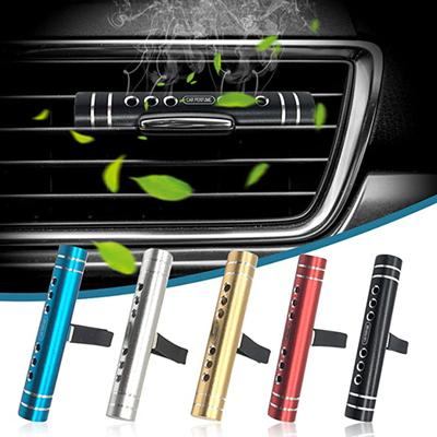 Accesorios para el interior del coche, acondicionador creativo de aleación de metal negro, varilla de aromaterapia sólida para coche, clip cilíndrico para coche