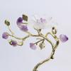 Amethyst Tree Golden Crystal Tree Simulated Plant Sculpture Crystal Flower Decorative Figurines Metal Figurine Home Accessories