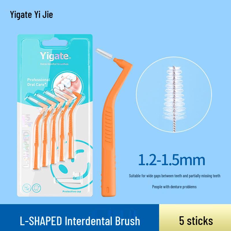 Yijie L-shaped Dental Floss & Interdental Brush - Super Fine Soft Bristles for Orthodontic Gap Cleaning
