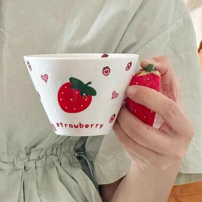 Kreatywny Design Ceramiczne Kubki na Wodę Wysoki Poziom Wyglądu Kubki w Stylu Ins Piękne Kubki Domowe Owocowe Ręcznie Malowane Kubki do Kawy