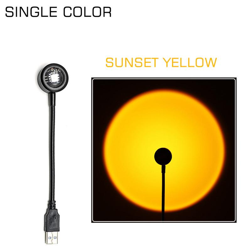 

Проектор света заката Ночник USB 7 цветов Атмосферная лампа Подсветка для фотосъемки Светодиодная лампа для украшения кофейни, комнаты