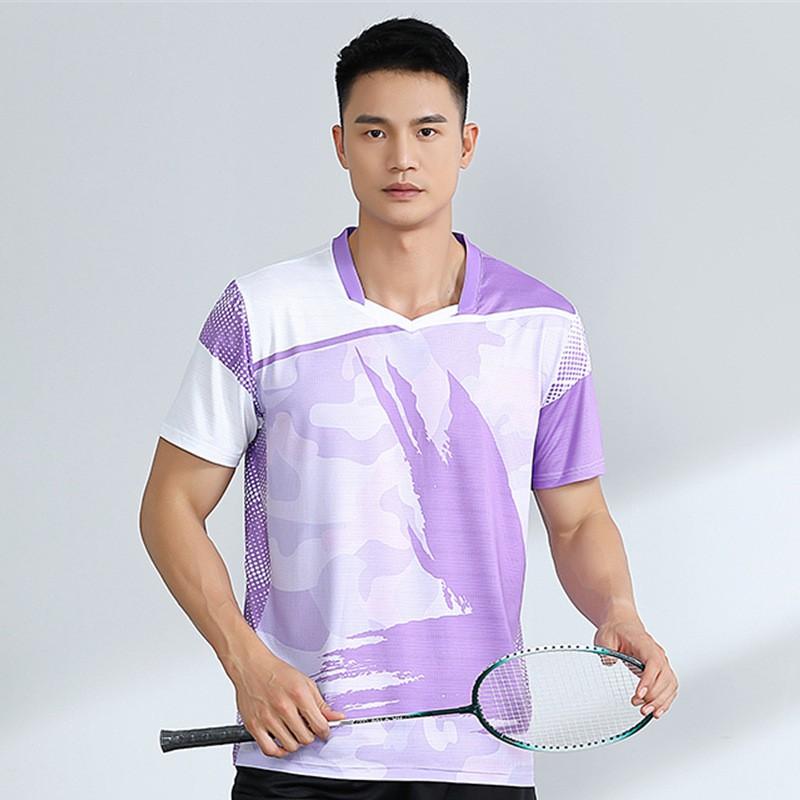 Unisex Badminton Shirt Short Sleeve Quick Dry Breathable Sport T-Shirt Men Women Kids Athletic Wear
