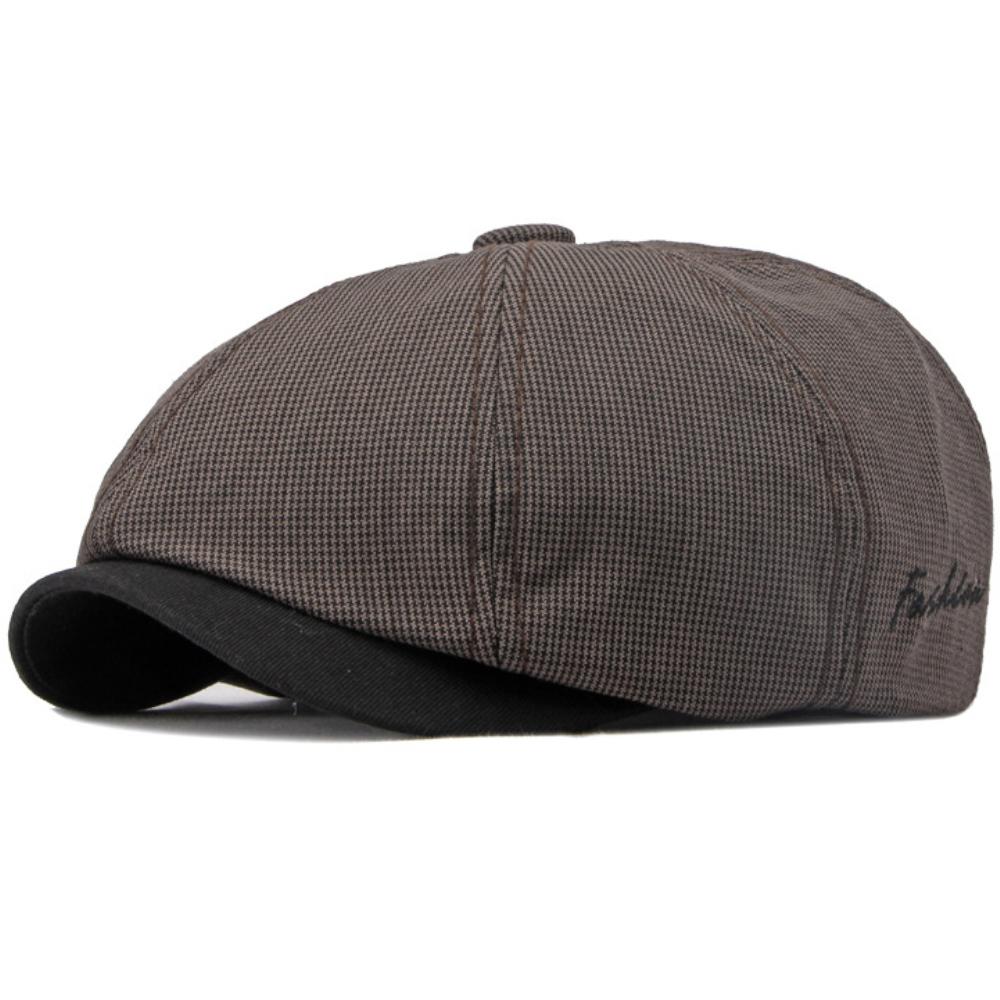 Ht4168 Berets Spring Summer Caps For Men Women Artist Painter Octagonal Beret Hat Flat Cap Male Female Plaid Beret Cap