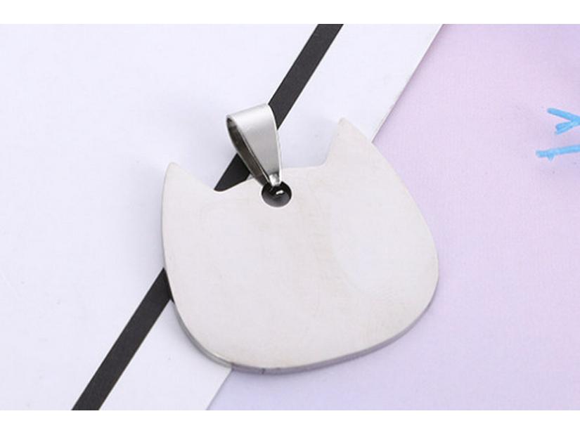 Titanium Steel Engraved Anti-Loss Pet Tag - Stainless Steel Military Style for Cats and Dogs.