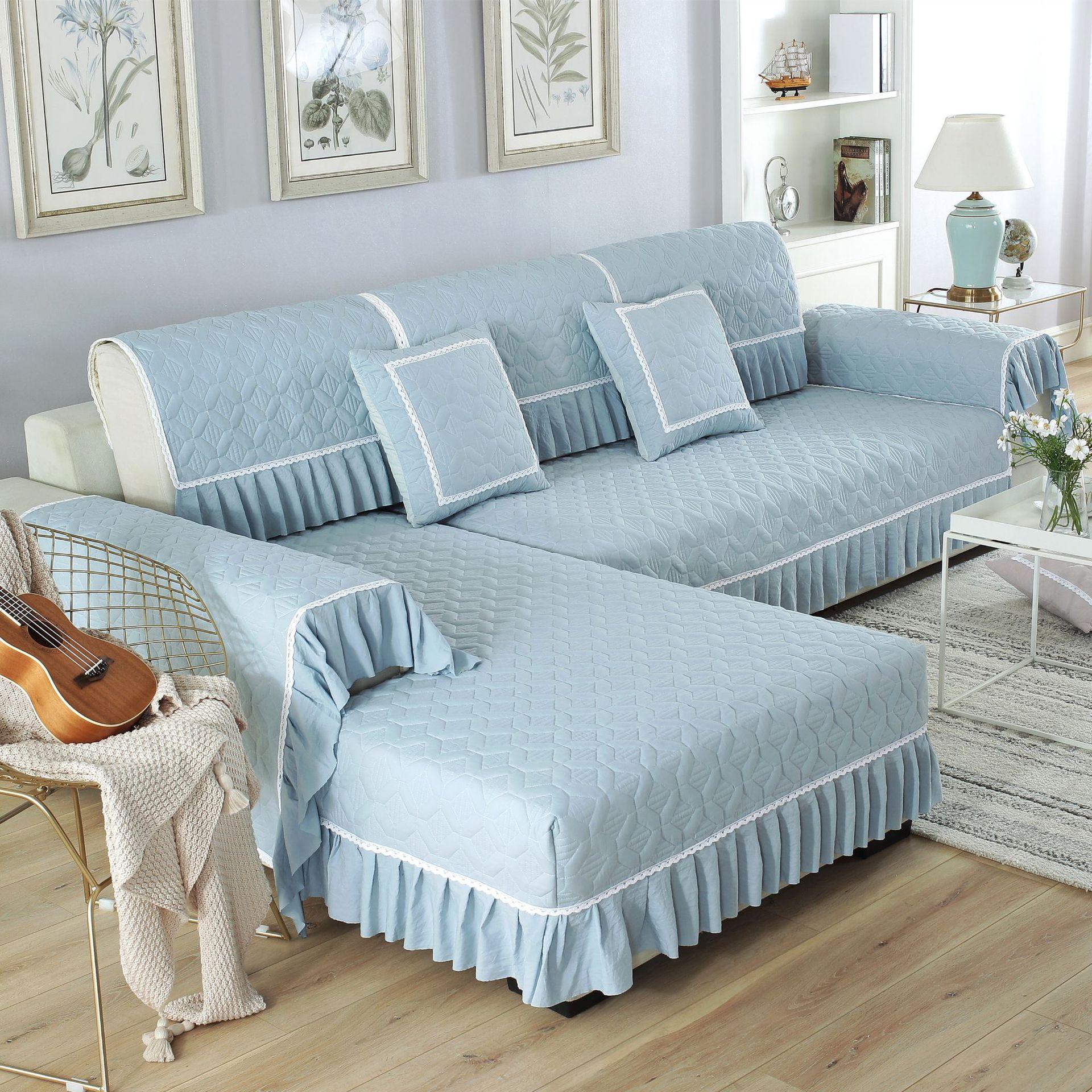 

Однотонное современное минималистское стеганое одеяло, смываемый водой хлопок, диванная подушка Four Seasons, наволочка, спинка, полотенце, оконный коврик 70*70+15