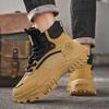 Mens Boots Leather Shoes Platform Boots for Men Outdoor Sneakers Motorcycle Ankle Boots Male Work Boot Casual Hiking Shoes 2025