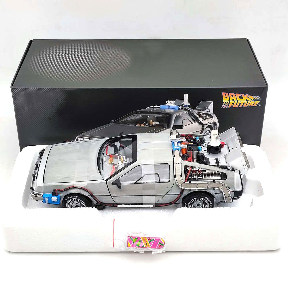 HW 1/18 Scale for Elite Back To The Future Time Machine Ultimate Edition BCJ97 Diecast Models Car Collectible Gift