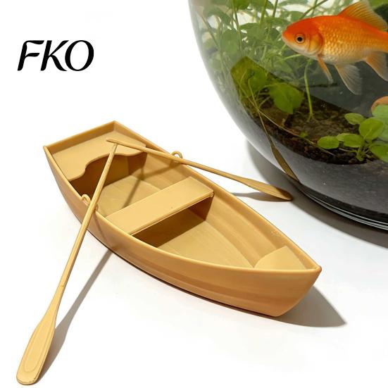Minimalist Ornament 3D Printed Boat Figurine, Stable Ornaments with Paddle, Desktop Decoration Base Miniature for Home Office Display Creative