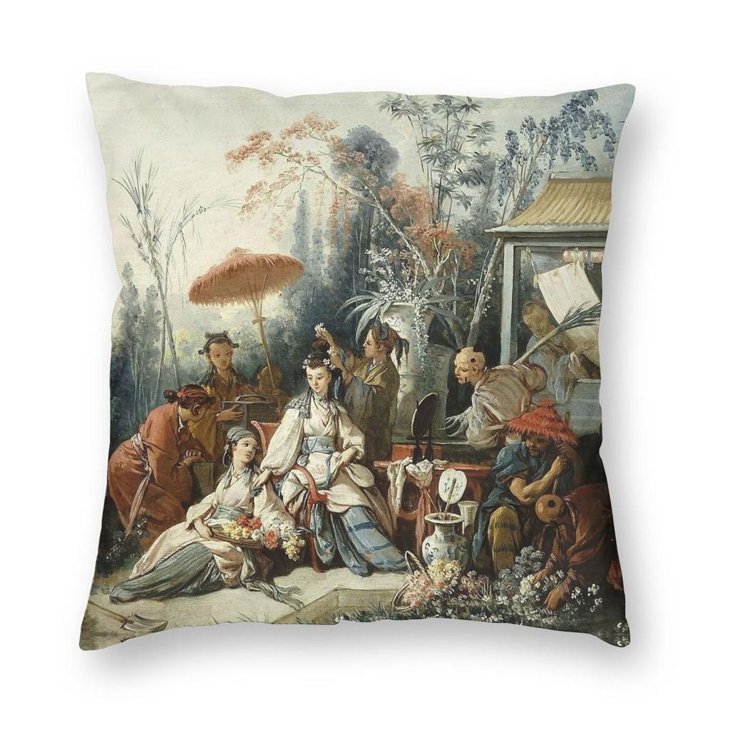 Franois Boucher Le Jardin Chinois Pillowcase Polyester Linen Velvet Creative Zip Decor Throw Pillow Case Sofa Cushion Case