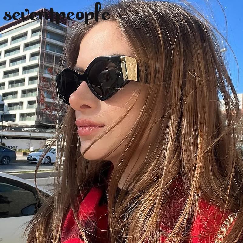 Vintage Cat Eye Sunglasses Women Retro Cateye Sun Glasses For Female Fashion Polygonal Shades Eyewear Trending Products