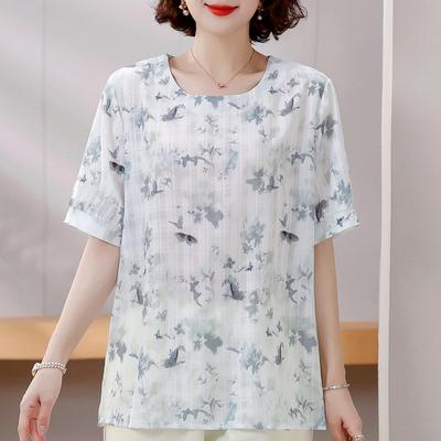 4XL-8XL Plus Size Elegant Blouses for Women Summer Clothes Oversize Tops Woman Casual Short Sleeve Shirts