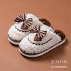 New winter women's wool roll butterfly cotton slippers warm indoor home non-slip fluffy slippers