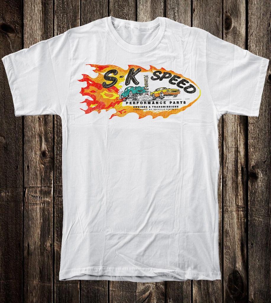 Retro Hot Rod Tričko Závod Drag Racing SK Speed Shop Lindenhurst NY