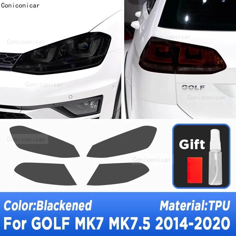 Car Headlight Protection Tint Anti-Scratch Black Protective Film TPU Stickers For Volkswagen VW Golf 7 MK7 2014- Accessories