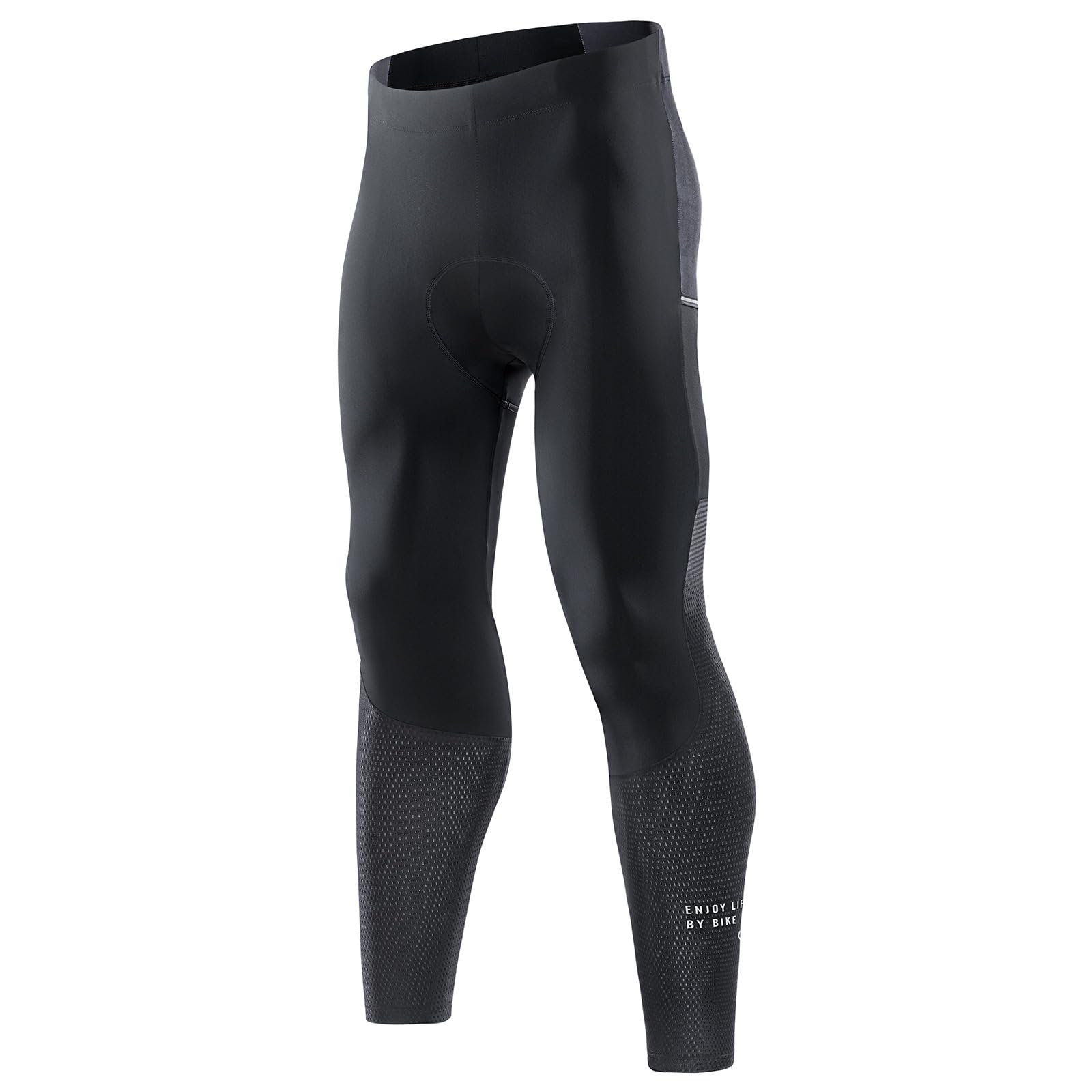 

DIFOS Men s Cycling Pants, Spring/Autumn, 4D Padded, Reflective, with Pockets, Black, Size L