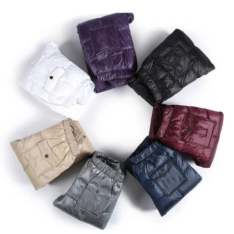Women Casual Cotton Pantalones  Warm Winter Jogger Pants Windproof Elastic High Waist Sweatpants Snow Wear Capris
