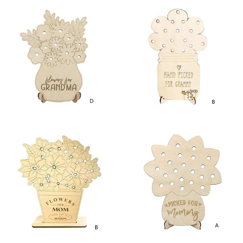 Mothers Day Flower Holder Removable Wood Table Ornament Flower Stands Party Table Decorations Gift for Mother