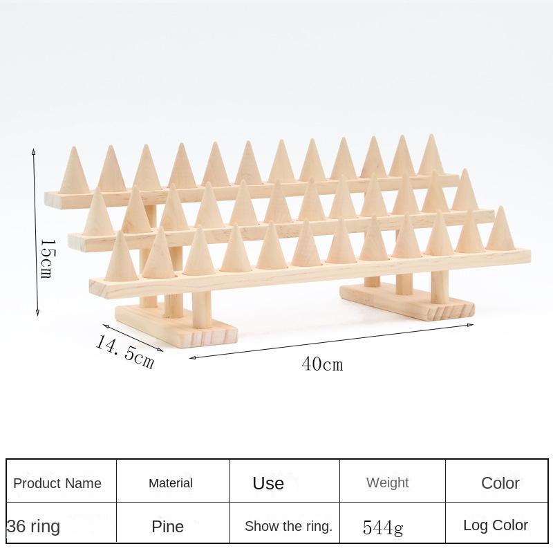 Simple solid wood cone ring display rack jewelry rack ring rack display jewelry rack live stream stall props