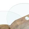 Modern Minimalist Tempered Glass Coffee Table, Multi-Layered MDF Base, Natural Wood Texture