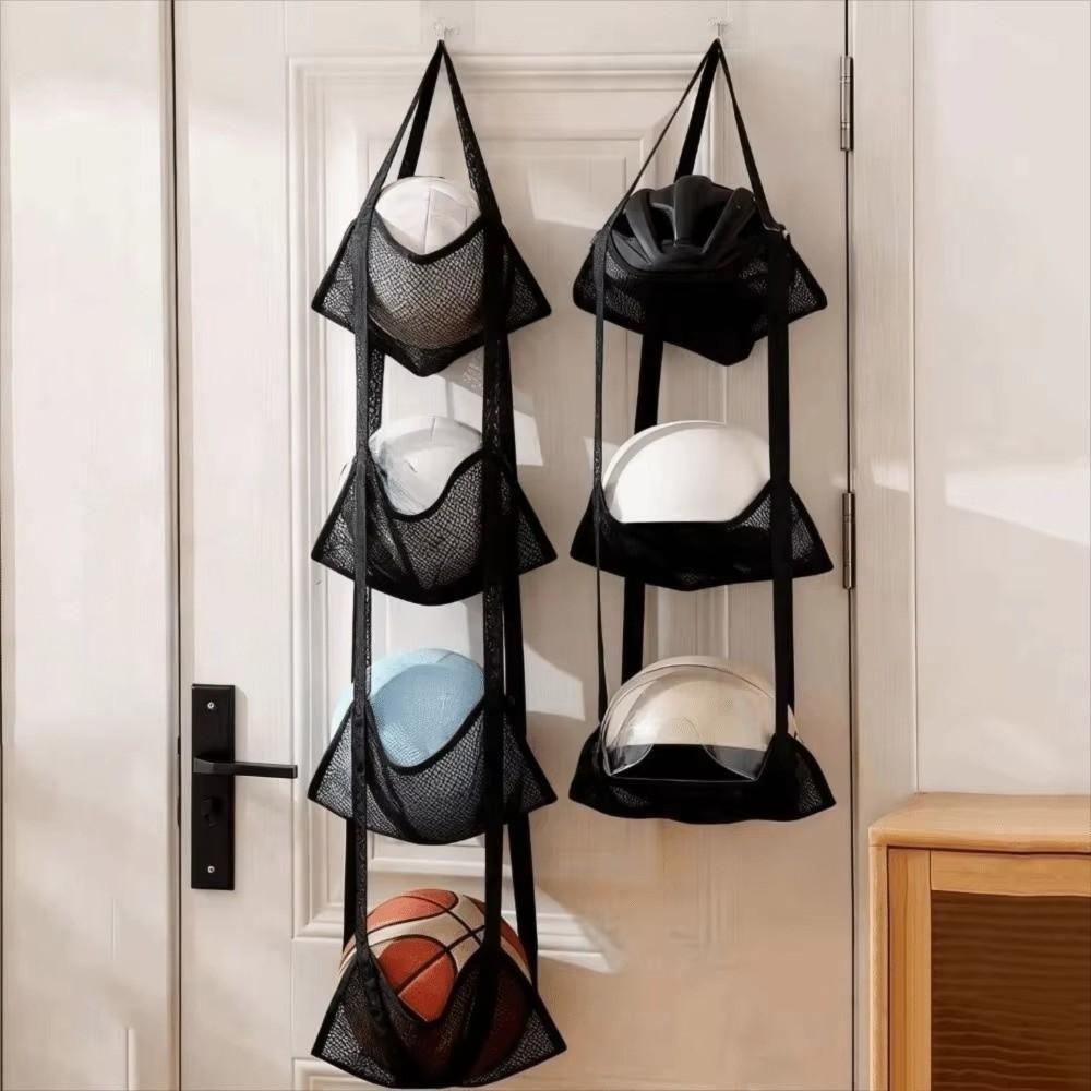 Netzball-Aufbewahrungstasche Wandmontiert Hängendes Design Wandmontierter Organizer Mehrere Taschen Platzsparend Hängende Aufbewahrungstasche
