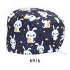 Cartoon Printed Nursing Caps Men Women Medical Hats Adjustable Long Hair Pet Dental Clinic Doctors Scrub Hat
