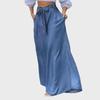 2023 Women's High-Waist Wide-Leg Denim Pants with Elegant Lace-Up