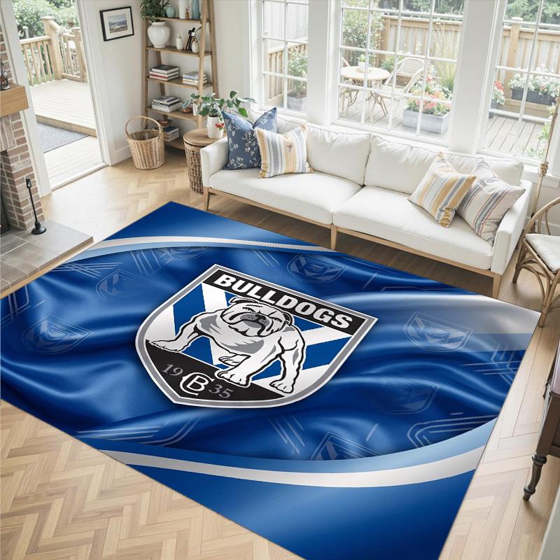 Canterbury-Bankstown Bulldogs Design Crystal Velvet Carpet Cozy Non?Slip Printed Rug For Bedroom Living Room Entrance