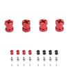 4PCS RC Wheel Hex Spacers 12mm Dia 15mm Length Hex Hub Extenssion with Metal Locking Lug Nut and Loc