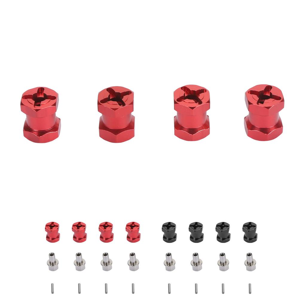 4PCS RC Wheel Hex Spacers 12mm Dia 15mm Length Hex Hub Extenssion with Metal Locking Lug Nut and Loc