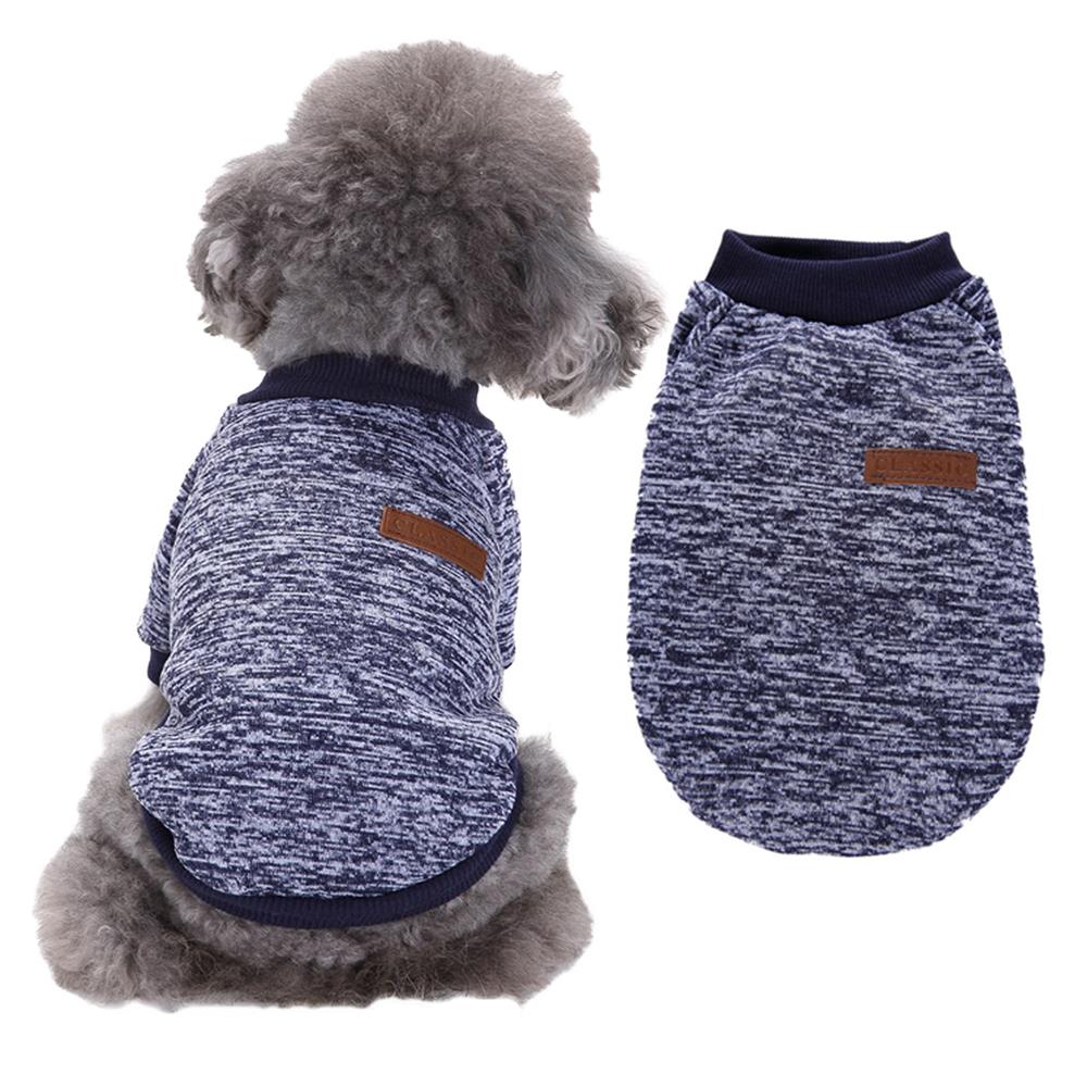 

Классический свитер для домашних собак, флисовое пальто для маленьких и средних собак, теплая одежда для домашних собак и кошек, мягкая одежда для щенков, 12 цветов (XS, Серый) XXS темно-синий