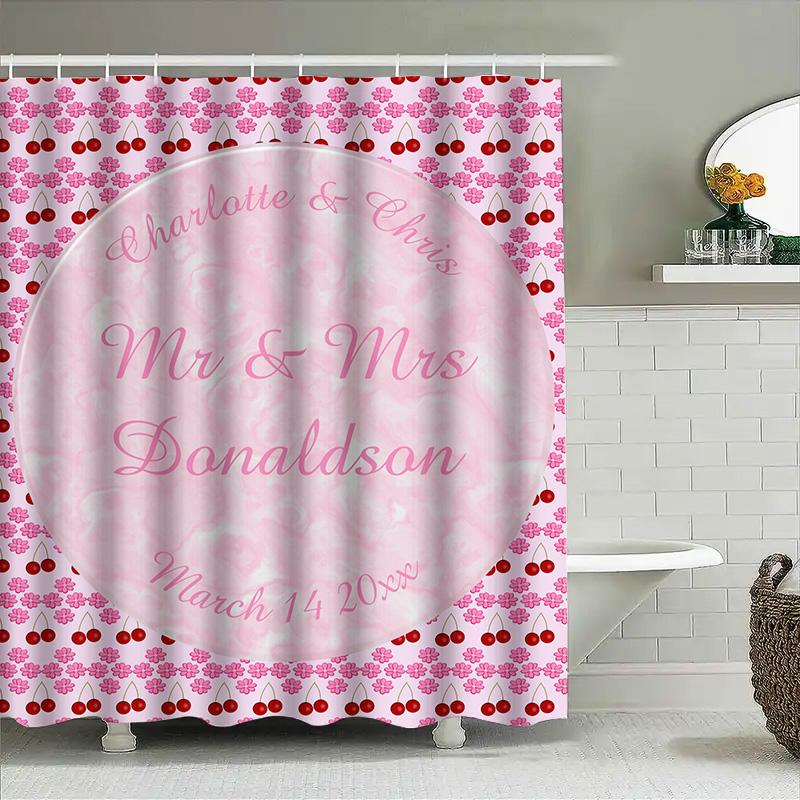 Elegant Floral Peacock Shower Curtain Home Decoration Waterproof Bathroom Wall Hanging Artistic Modern Decor White/Beige (180x24