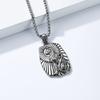 Street Fashion Ancient Egyptian Cat God Bast Necklace for Men, Artistic Vintage Titanium Steel Pendant